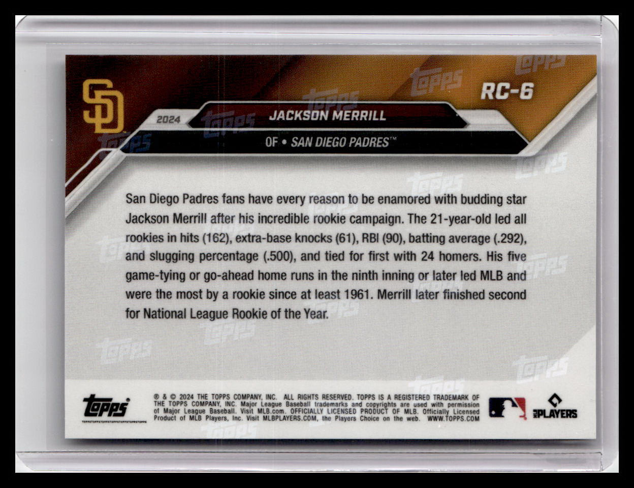 2024 Topps Now Rookie Cup #RC-6 Jackson Merrill