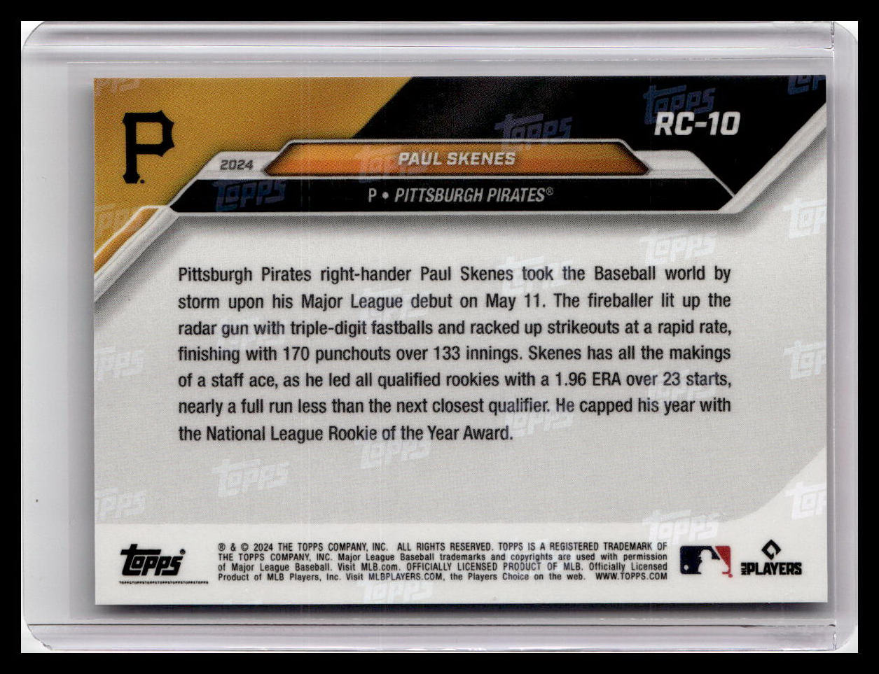 2024 Topps Now Rookie Cup #RC-10 Paul Skenes