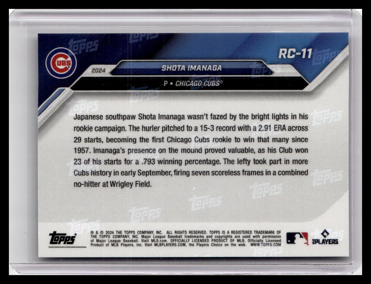 2024 Topps Now Rookie Cup #RC-11 Shota Imanaga Pearl