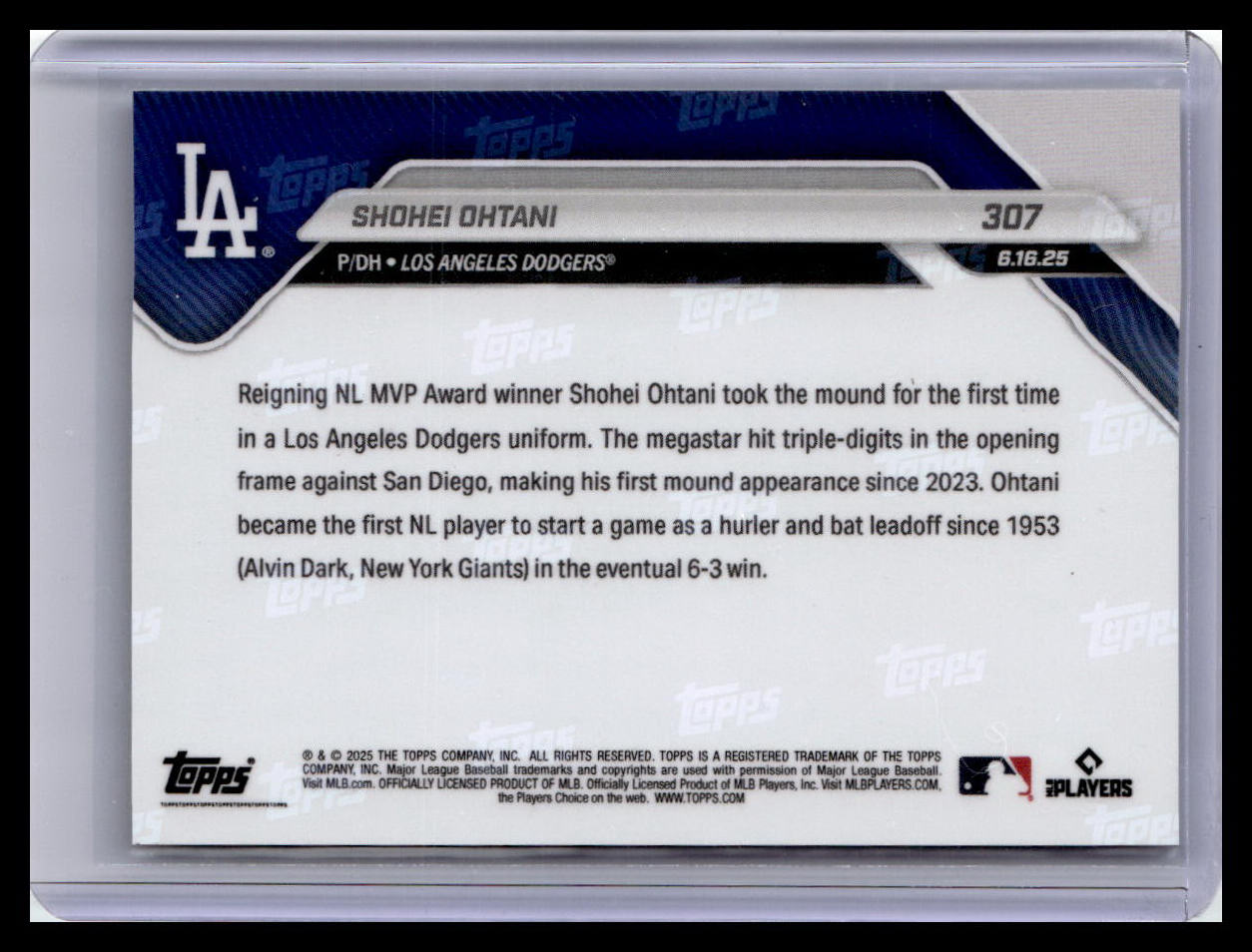 2025 Topps Now #307 Shohei Ohtani
