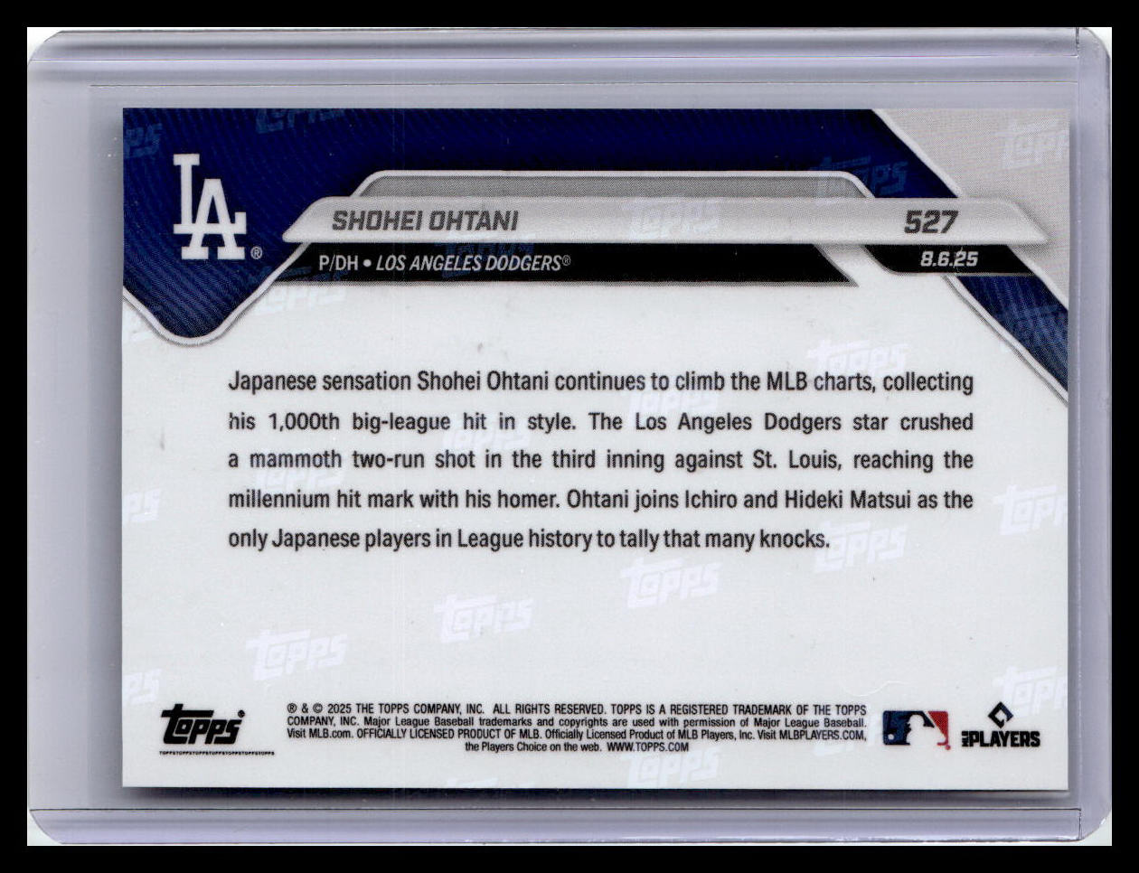 2025 Topps Now #527 Shohei Ohtani