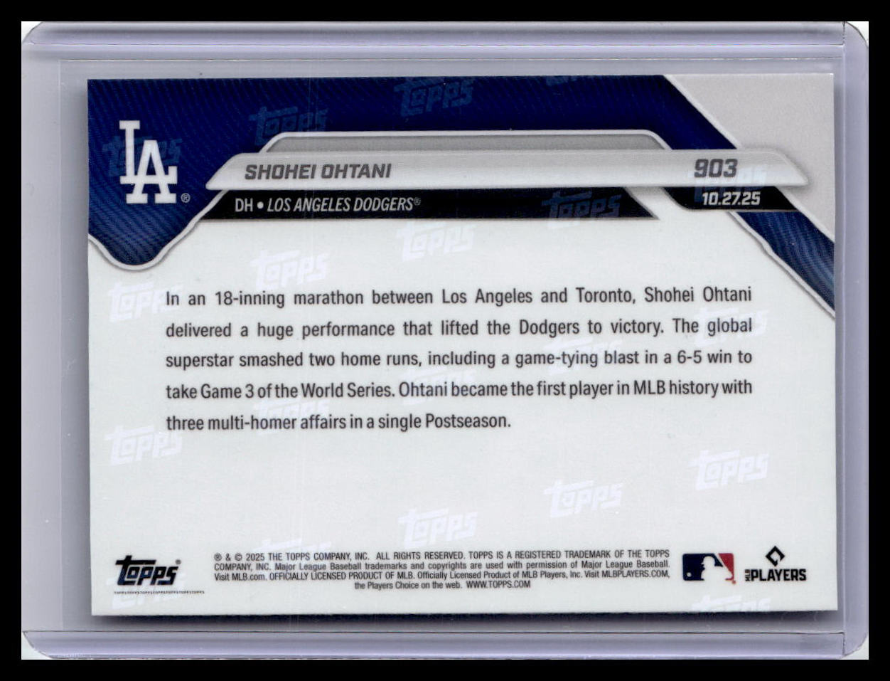 2025 Topps Now #903 Shohei Ohtani