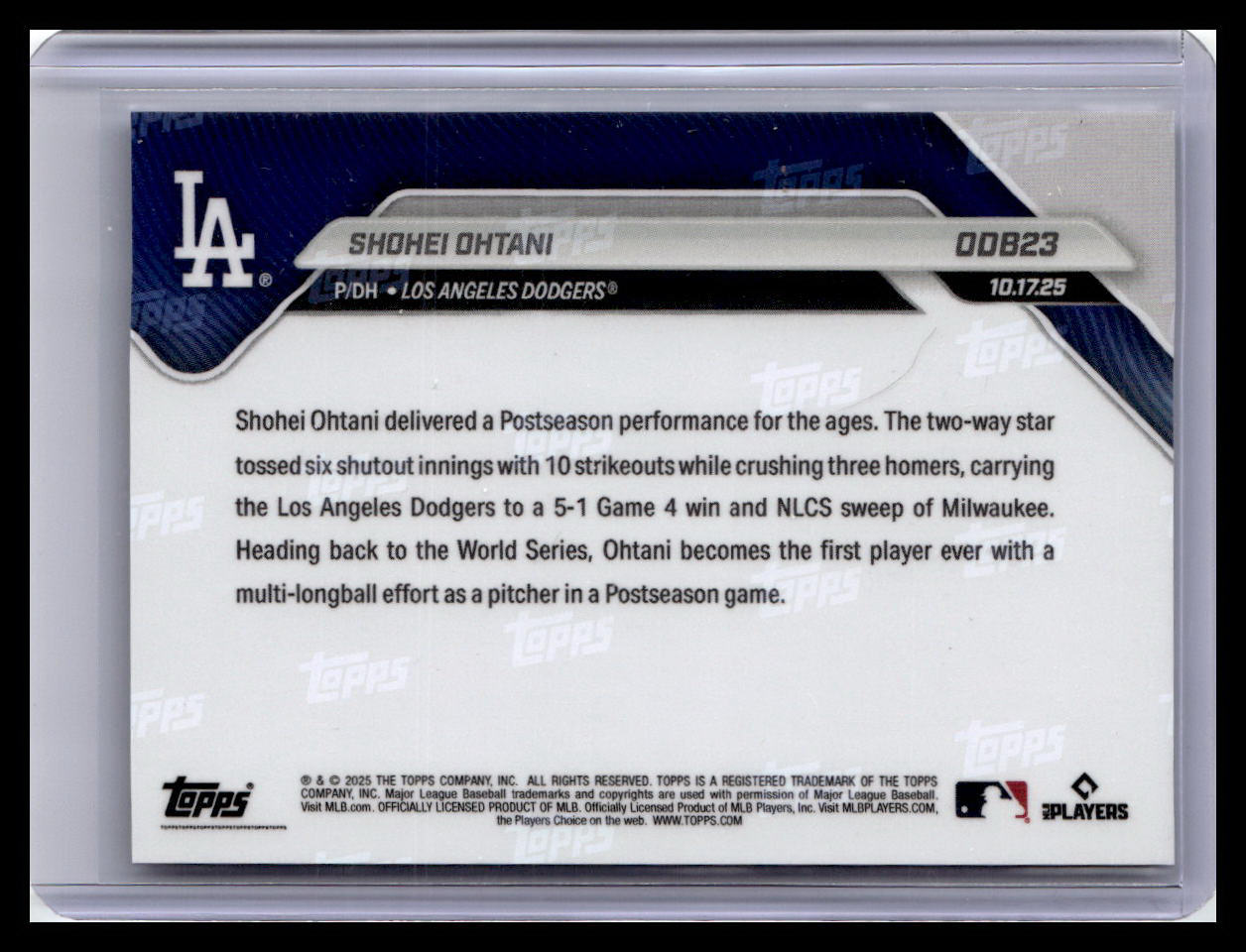 2025 Topps Now Road to Opening Day Bonus #ODB23 Shohei Ohtani