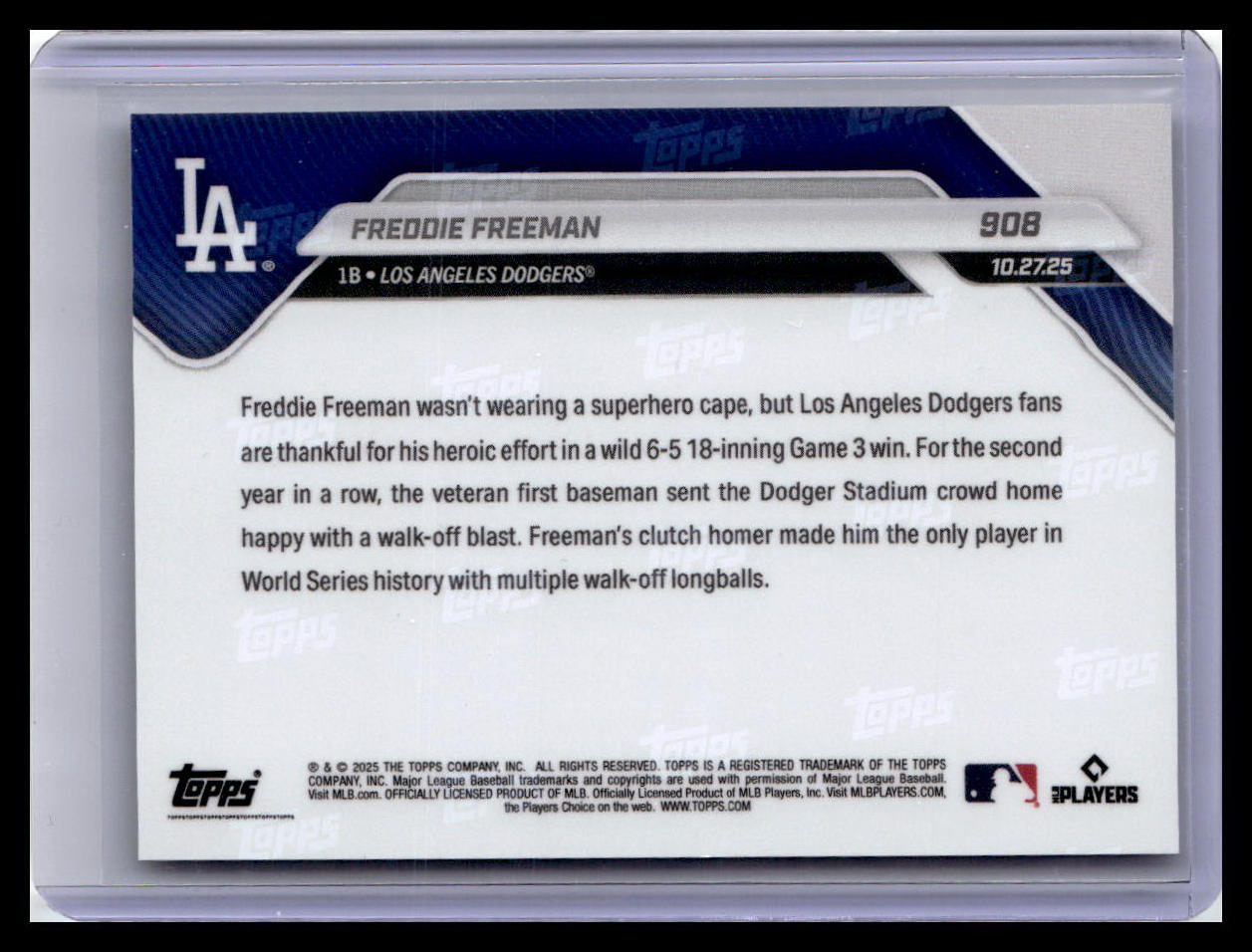 2025 Topps Now #908 Freddie Freeman