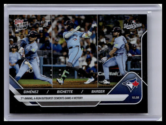 2025 Topps Now #911 Andres Gimenez / Bo Bichette / Addison Barger WS, PR1351