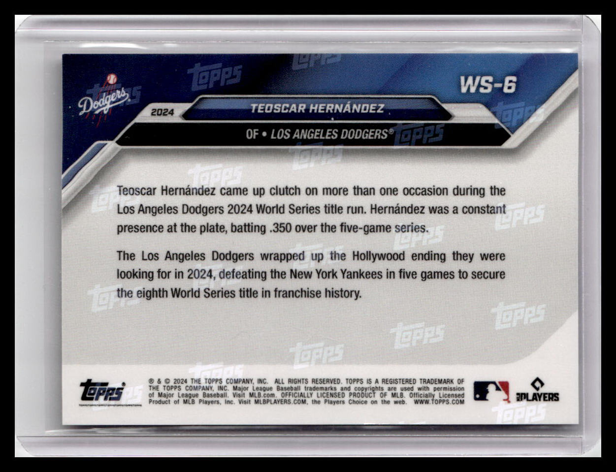 2024 Topps Now #WS-6 Teoscar Hernandez White