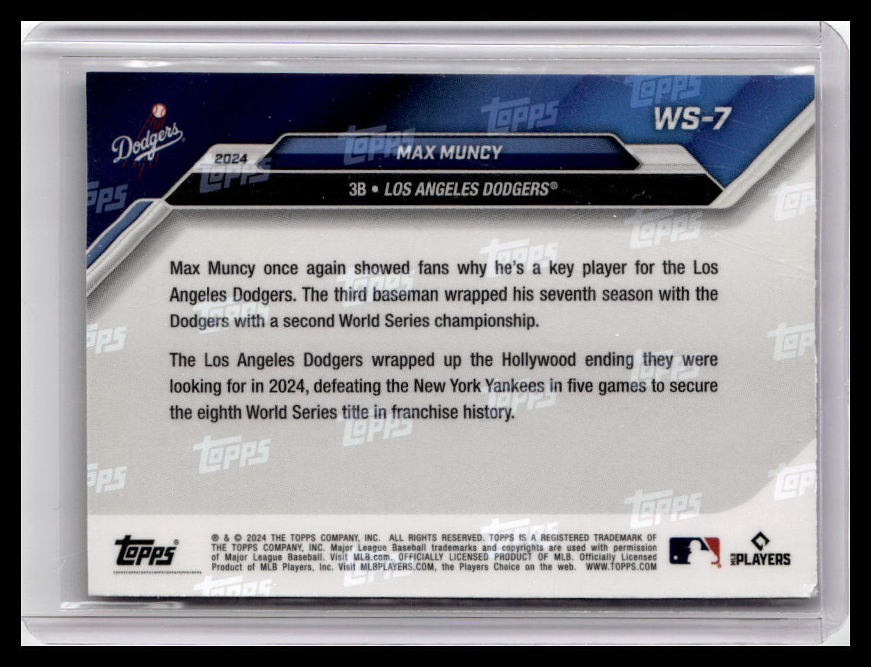 2024 Topps Now World Series Champions Los Angeles Dodgers #WS-7 Max Muncy