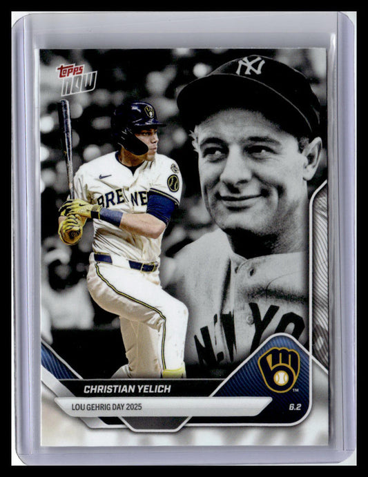 2025 Topps Now Lou Gehrig Day: Presented by Sarah Langs #LGD-CY Christian Yelich