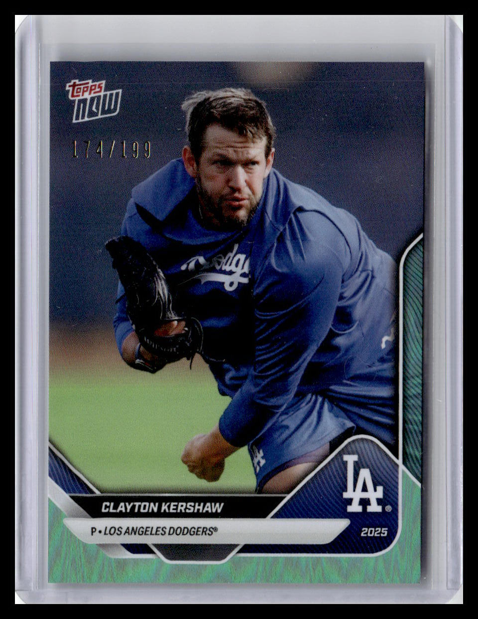 2025 Topps Now RTOD Los Angeles Dodgers #OD-277 Clayton Kershaw Aqua Foil
