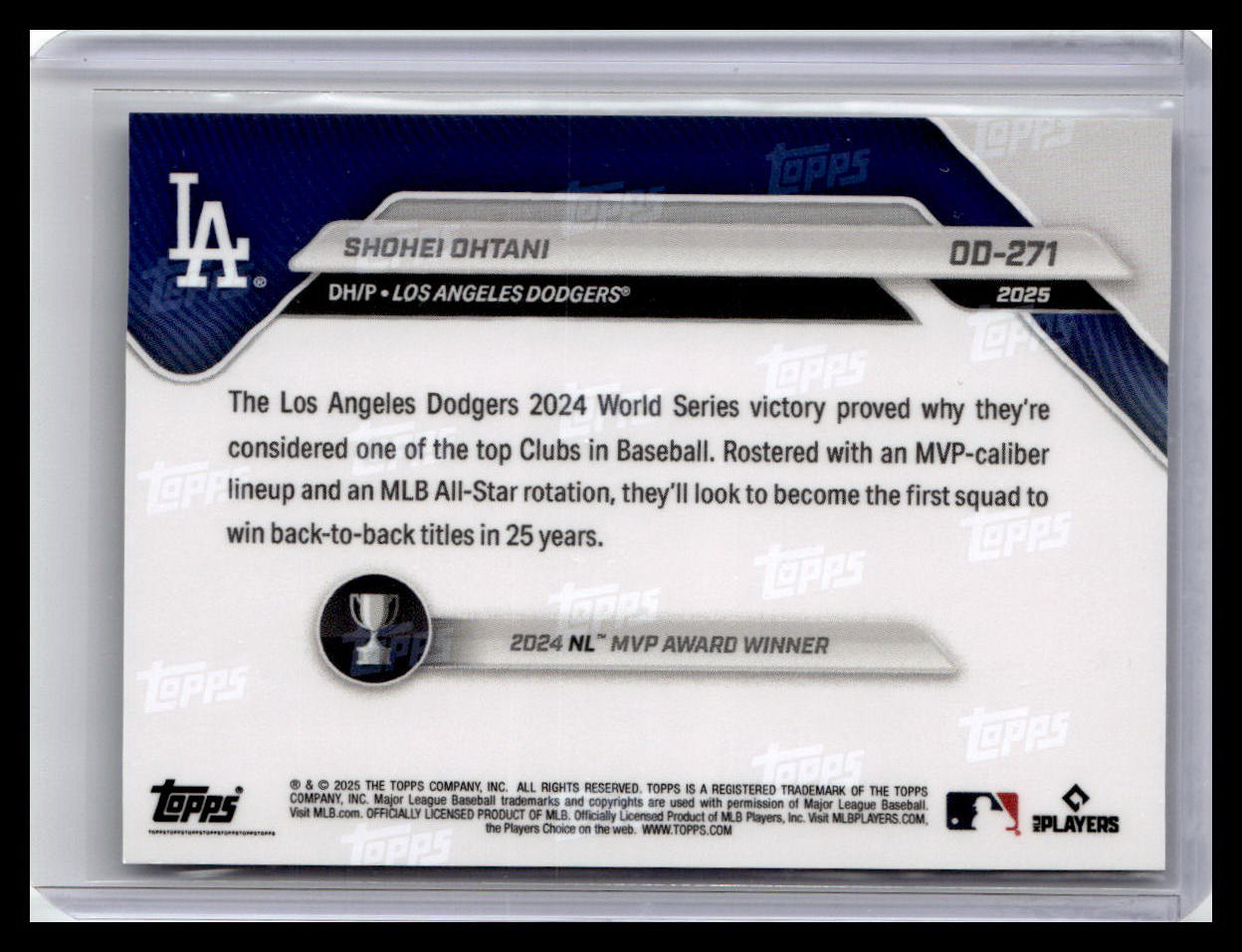 2025 Topps Now Road to Opening Day Los Angeles Dodgers #OD-271 Shohei Ohtani