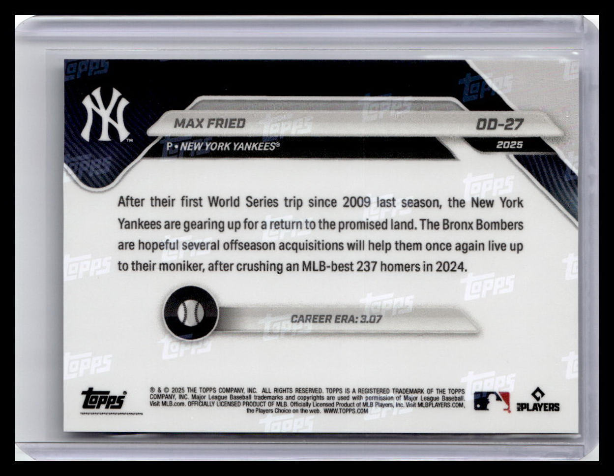 2025 Topps Now Road to Opening Day New York Yankees #OD-27 Max Fried