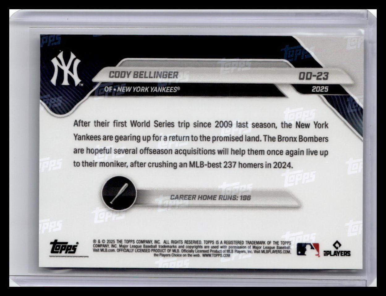 2025 Topps Now Road to Opening Day New York Yankees #OD-23 Cody Bellinger
