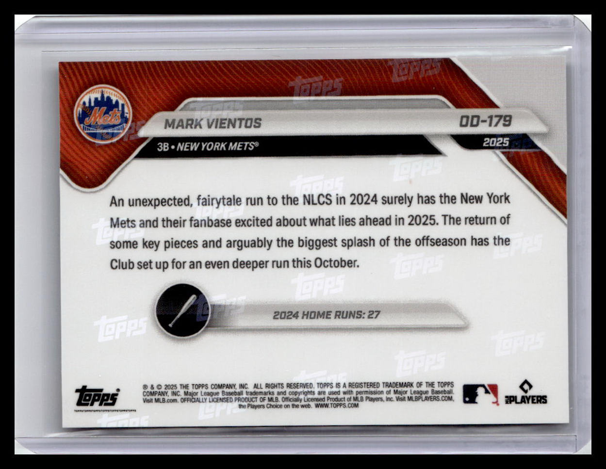2025 Topps Now Road to Opening Day New York Mets #OD-179 Mark Vientos