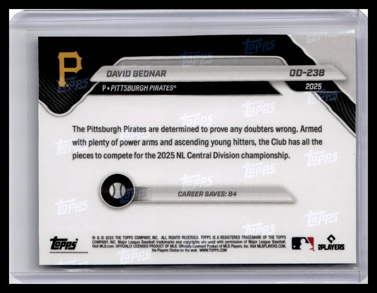 2025 Topps Now Road to Opening Day Pittsburgh Pirates #OD-238 David Bednar