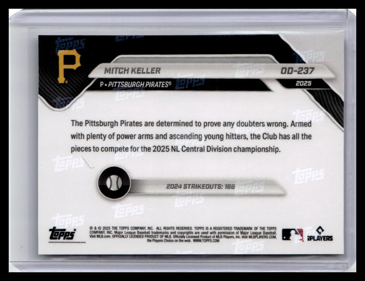 2025 Topps Now Road to Opening Day Pittsburgh Pirates #OD-237 Mitch Keller