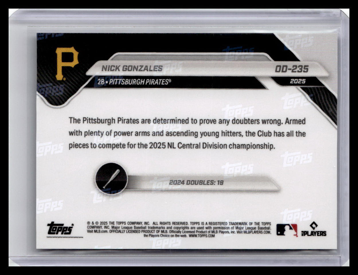 2025 Topps Now Road to Opening Day Pittsburgh Pirates #OD-235 Nick Gonzales