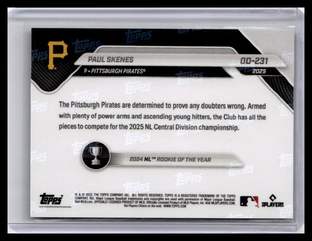 2025 Topps Now Road to Opening Day Pittsburgh Pirates #OD-231 Paul Skenes