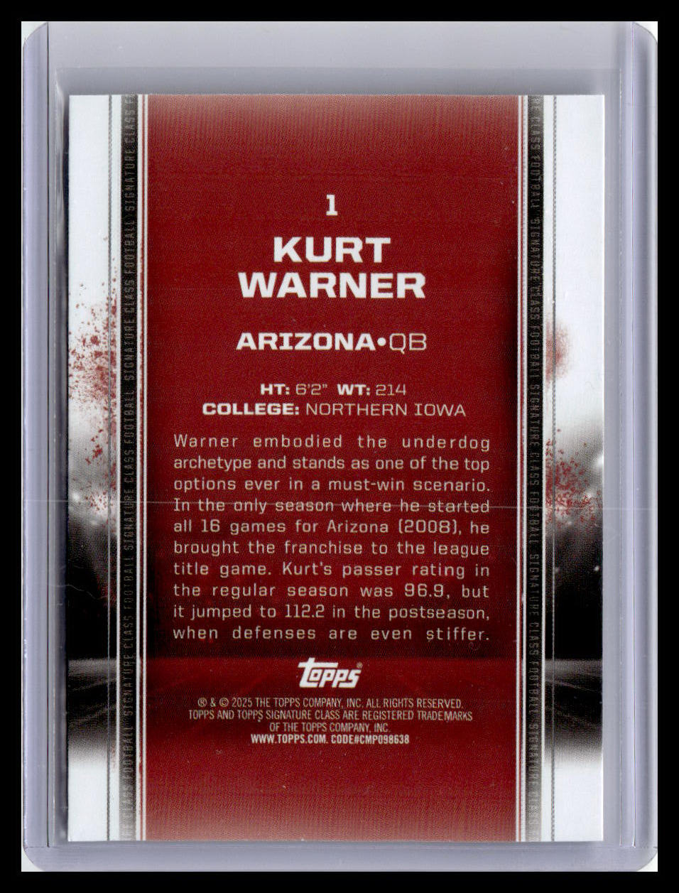 2024 Topps Signature Class - Base Chrome Variation #BCV-1 Kurt Warner