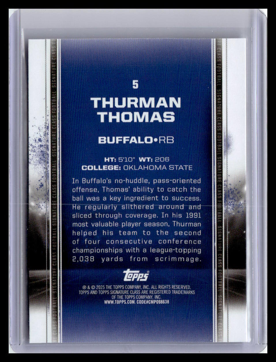 2024 Topps Signature Class #5 Thurman Thomas