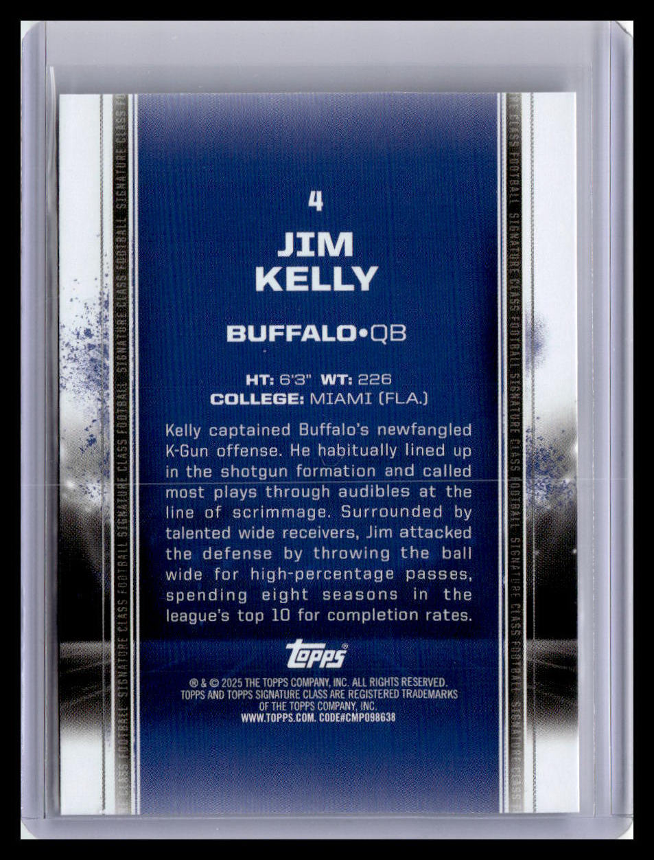 2024 Topps Signature Class #4 Jim Kelly