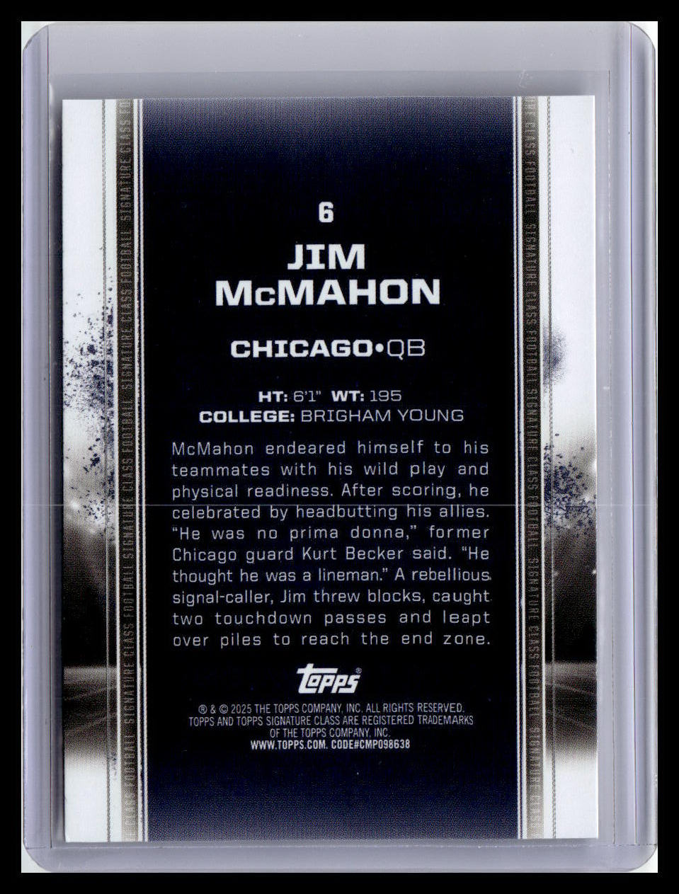 2024 Topps Signature Class #6 Jim McMahon