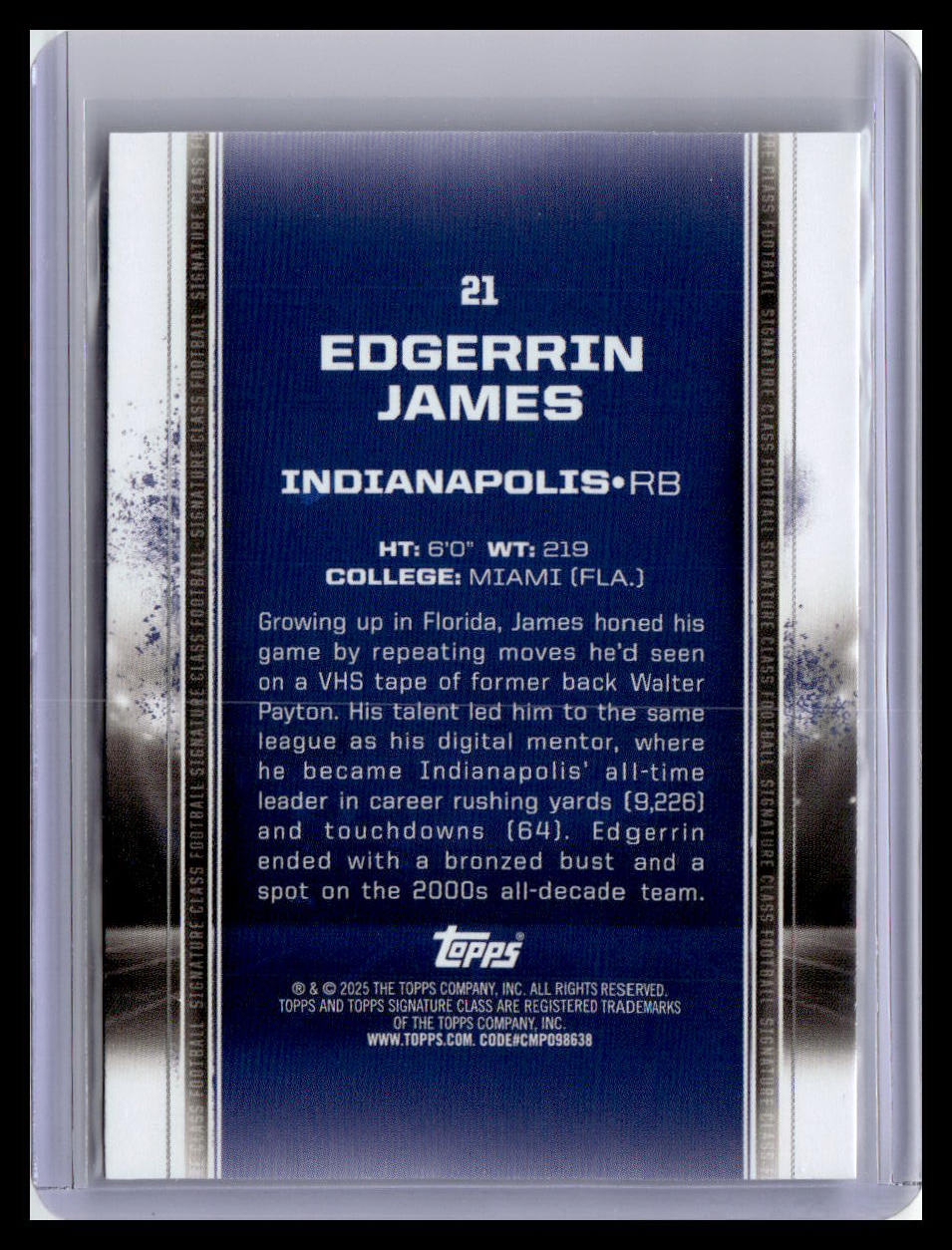 2024 Topps Signature Class #21 Edgerrin James