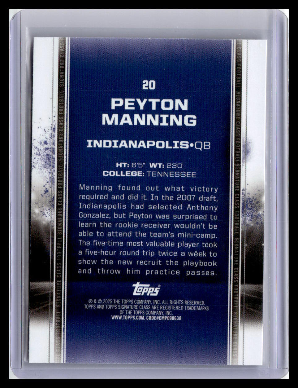 2024 Topps Signature Class #20 Peyton Manning