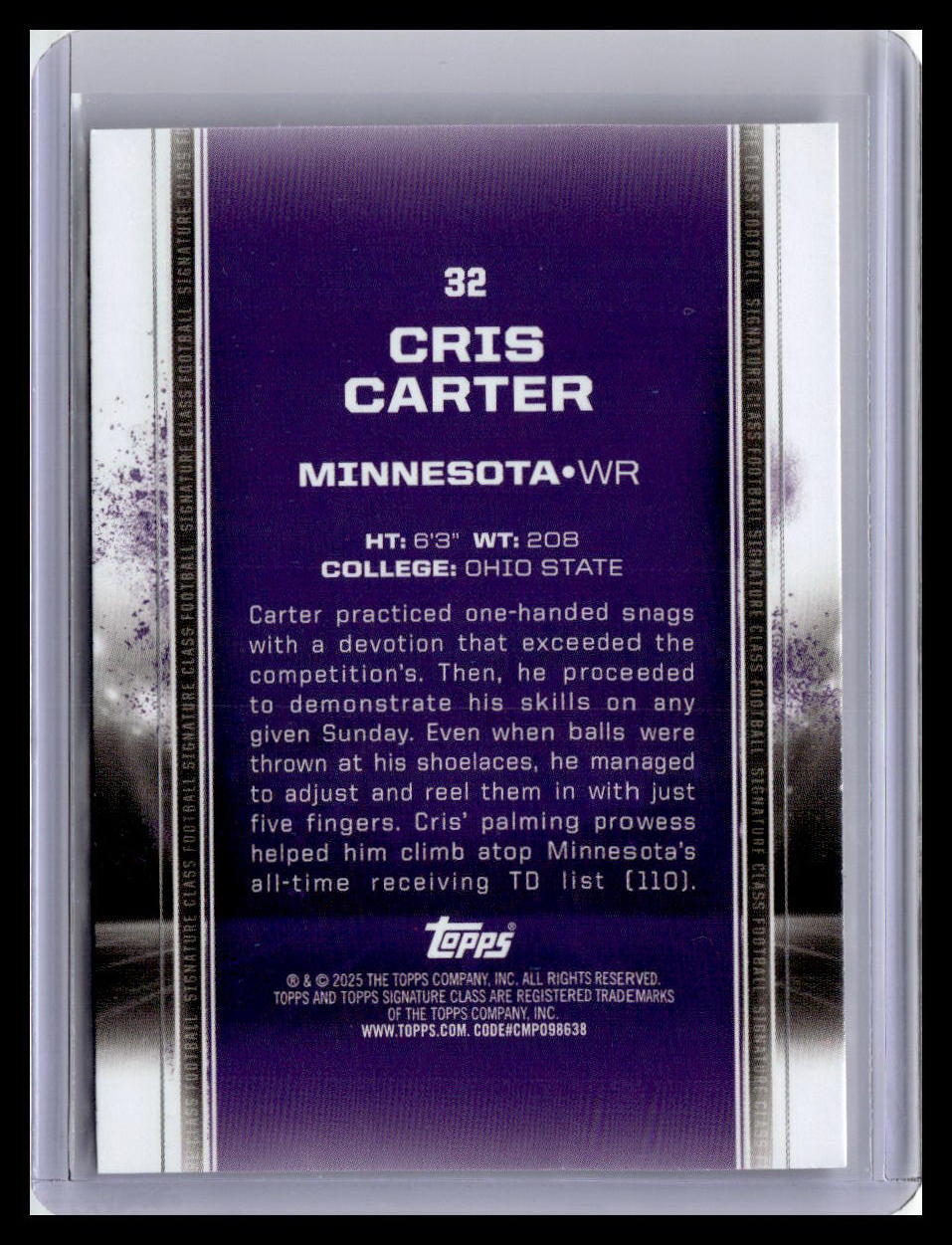 2024 Topps Signature Class #32 Cris Carter