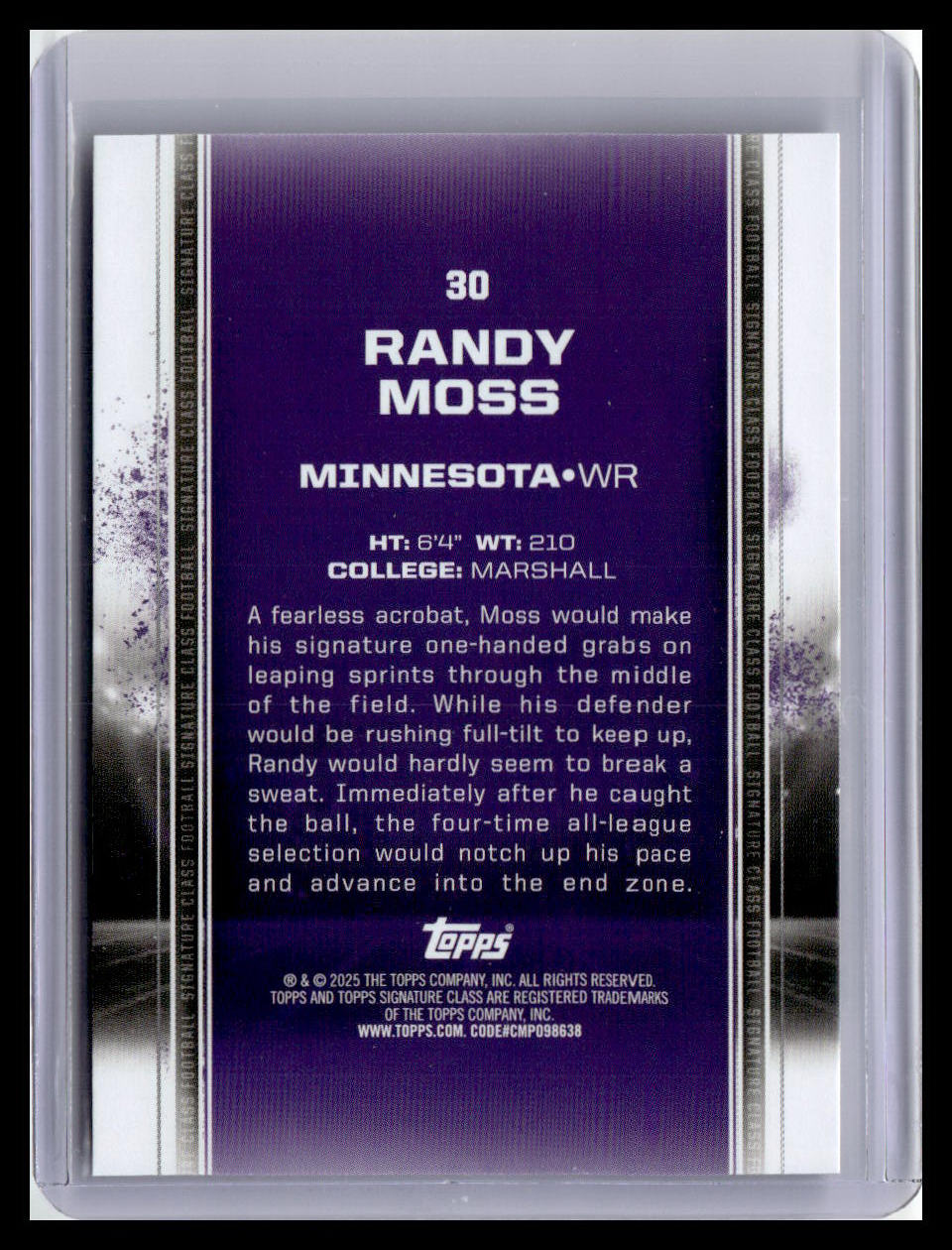 2024 Topps Signature Class #30 Randy Moss