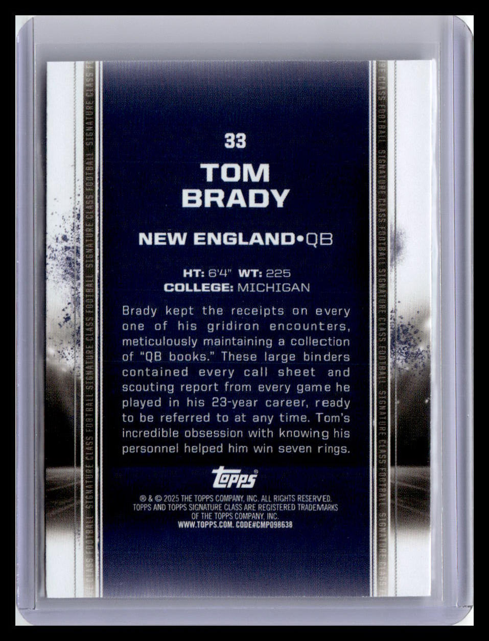 2024 Topps Signature Class #33 Tom Brady