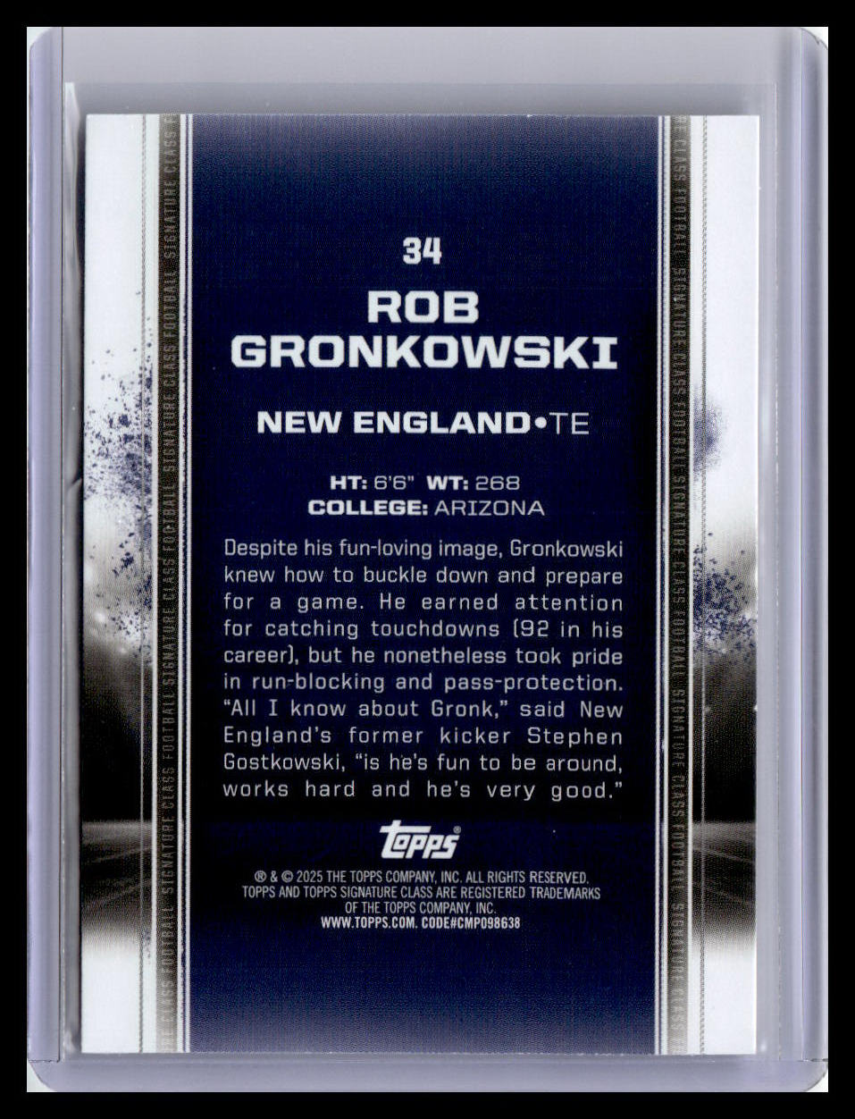2024 Topps Signature Class #34 Rob Gronkowski