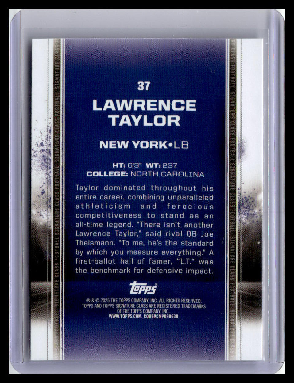 2024 Topps Signature Class #37 Lawrence Taylor