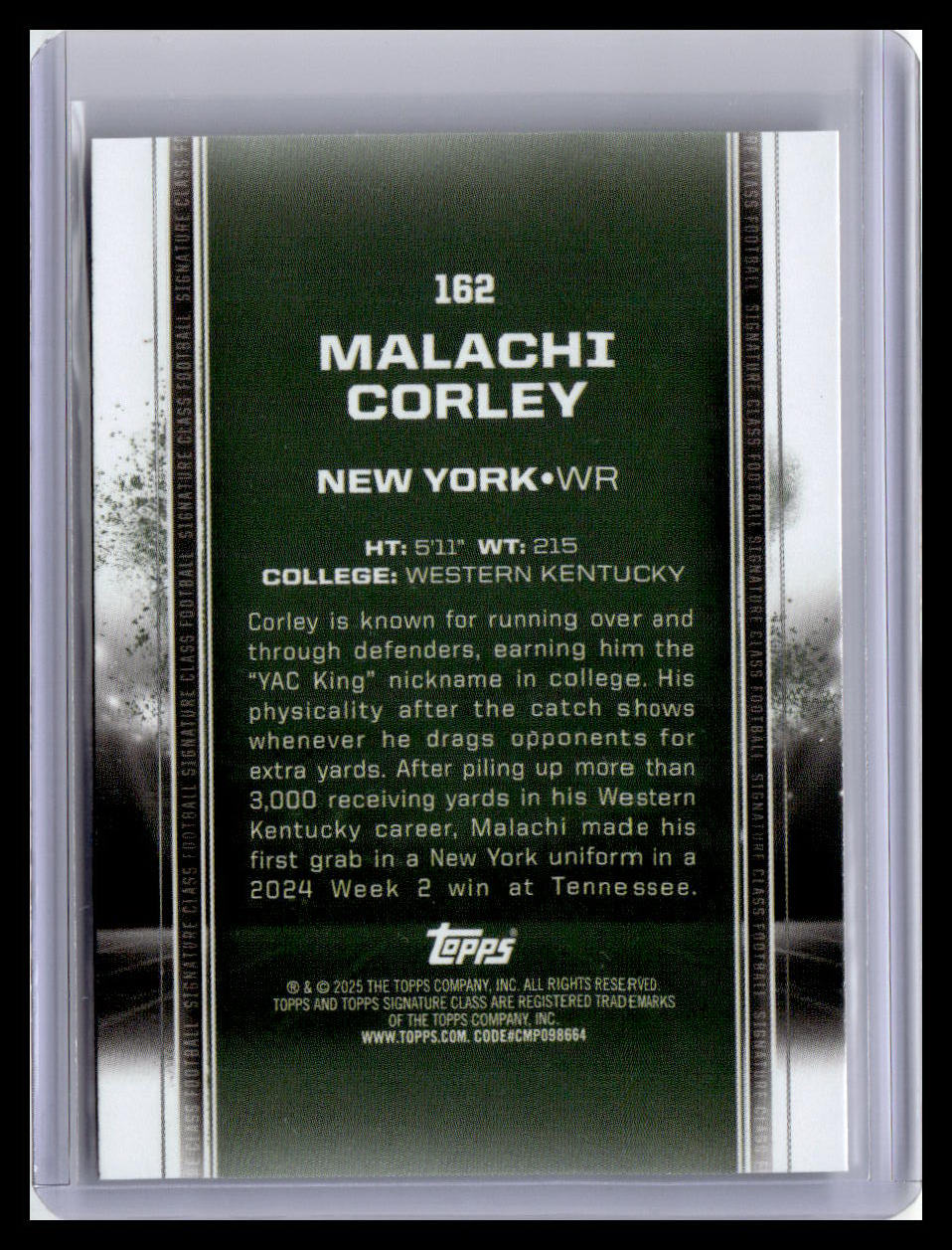 2024 Topps Signature Class #162 Malachi Corley