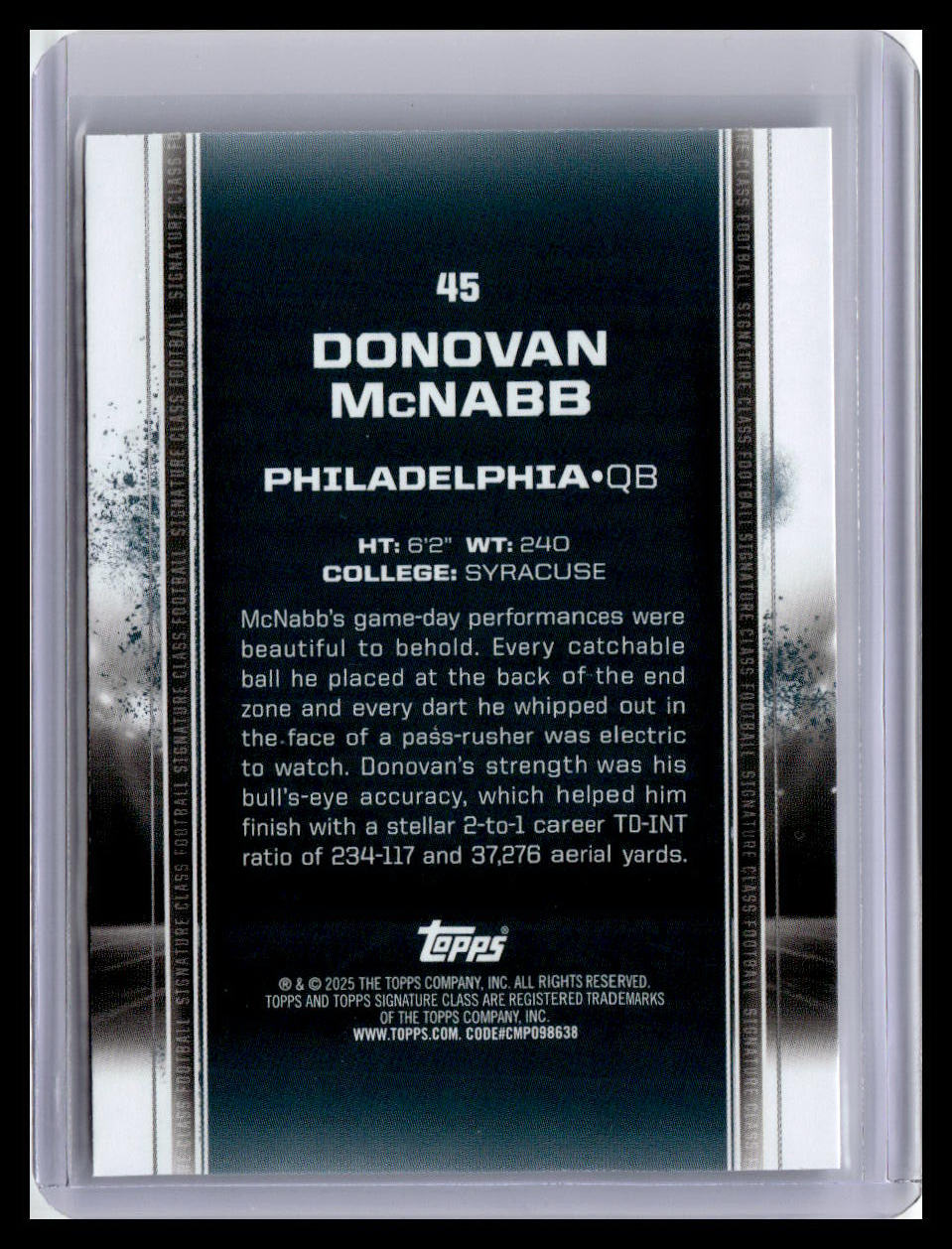 2024 Topps Signature Class #45 Donovan McNabb