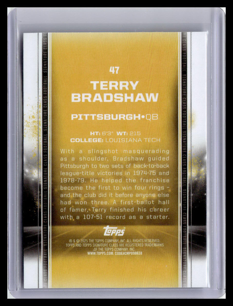 2024 Topps Signature Class #47 Terry Bradshaw