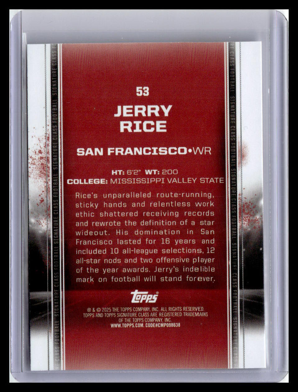 2024 Topps Signature Class #53 Jerry Rice