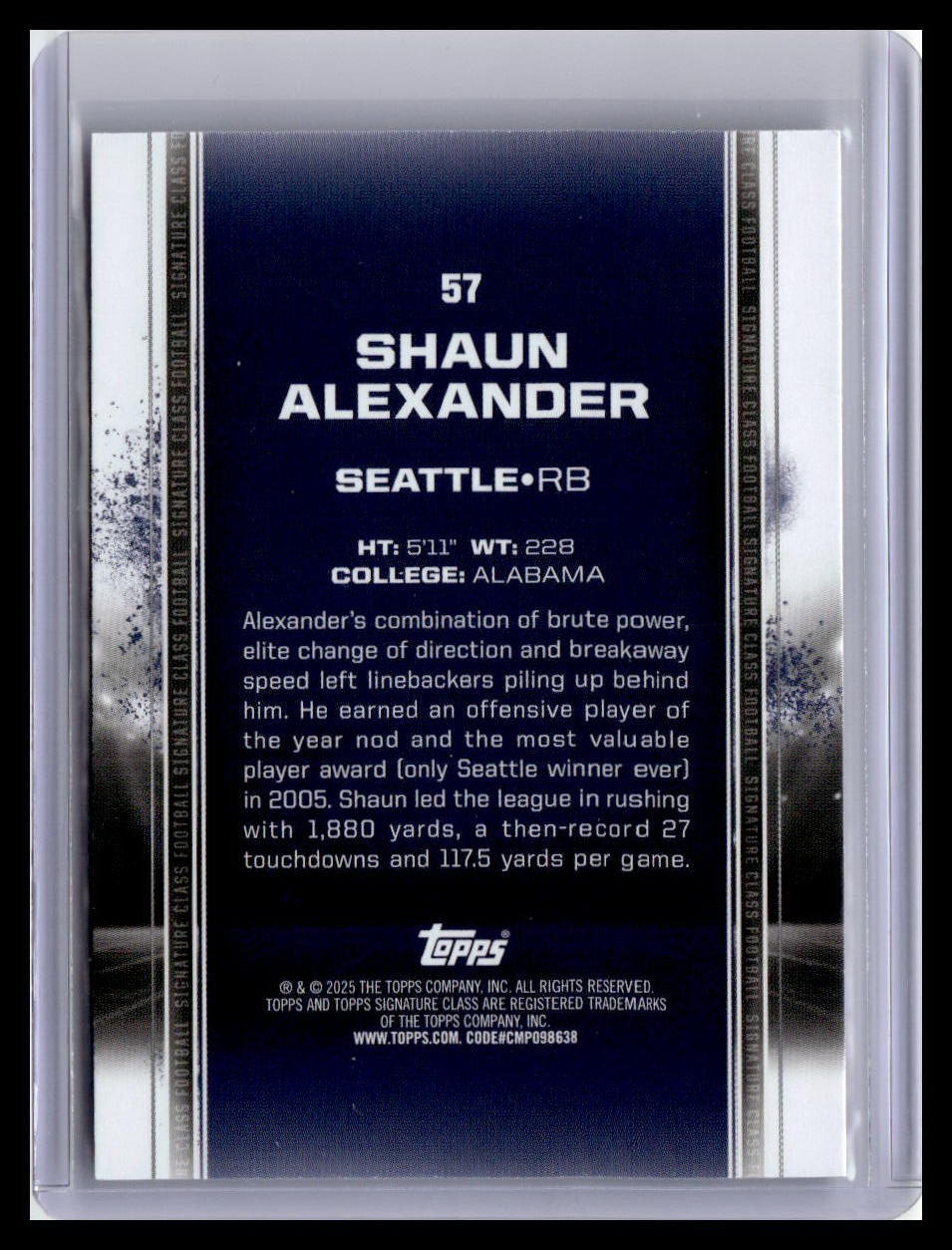 2024 Topps Signature Class #57 Shaun Alexander