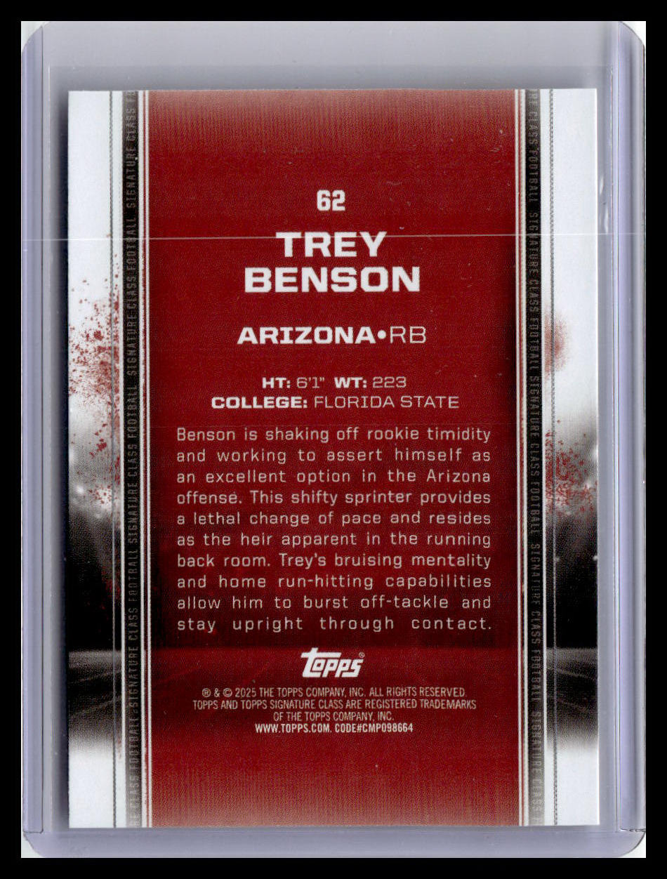 2024 Topps Signature Class #62 Trey Benson (RC)