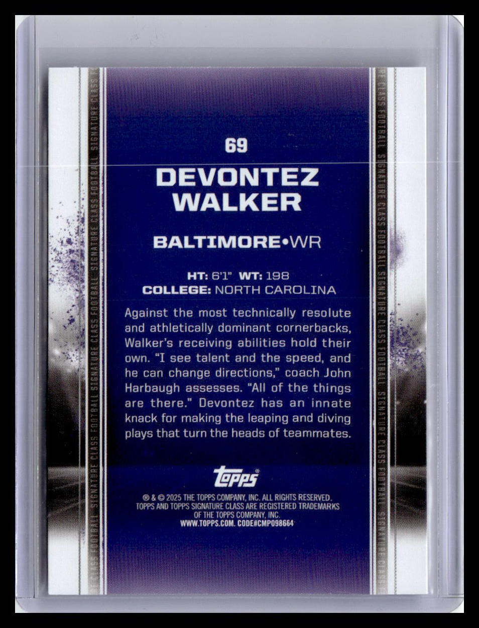 2024 Topps Signature Class #69 Devontez Walker (RC)