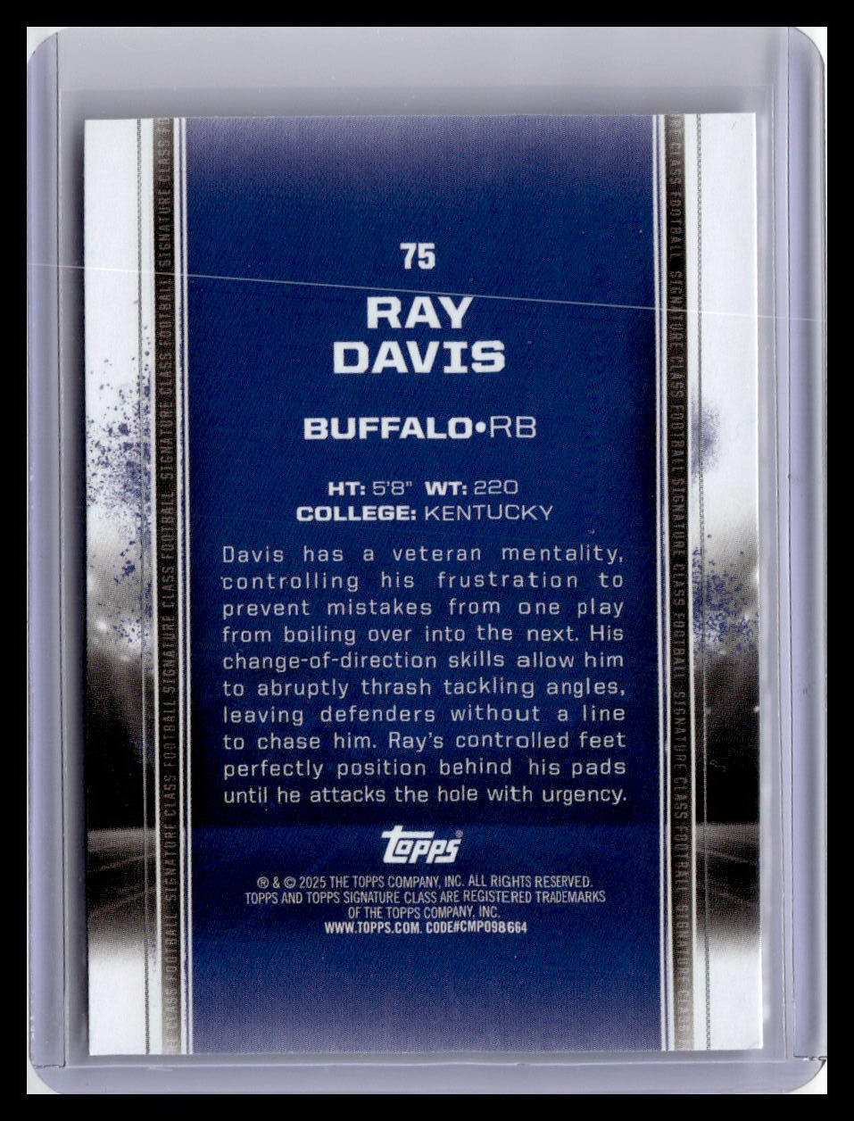 2024 Topps Signature Class - Bronze #75 Ray Davis (RC)