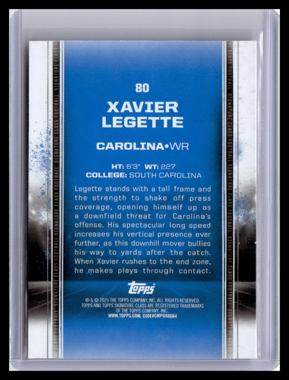 2024 Topps Signature Class #80 Xavier Legette (RC)