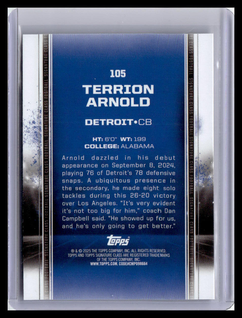 2024 Topps Signature Class #105 Terrion Arnold (RC)