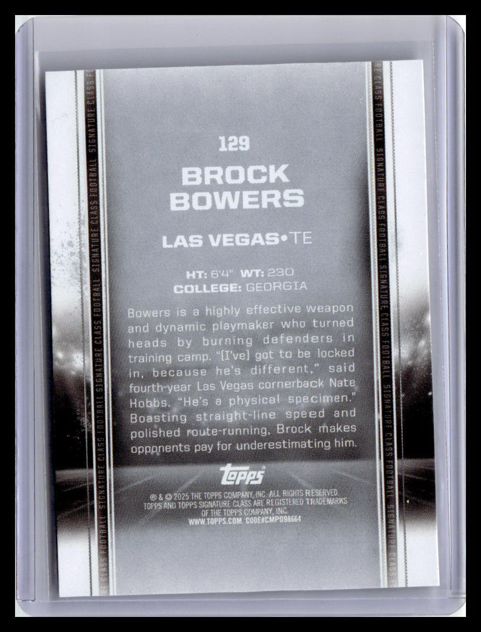 2024 Topps Signature Class #129 Brock Bowers (RC)