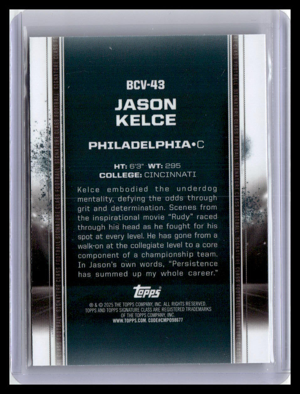 2024 Topps Signature Class - Base Chrome Variation #BCV-43 Jason Kelce