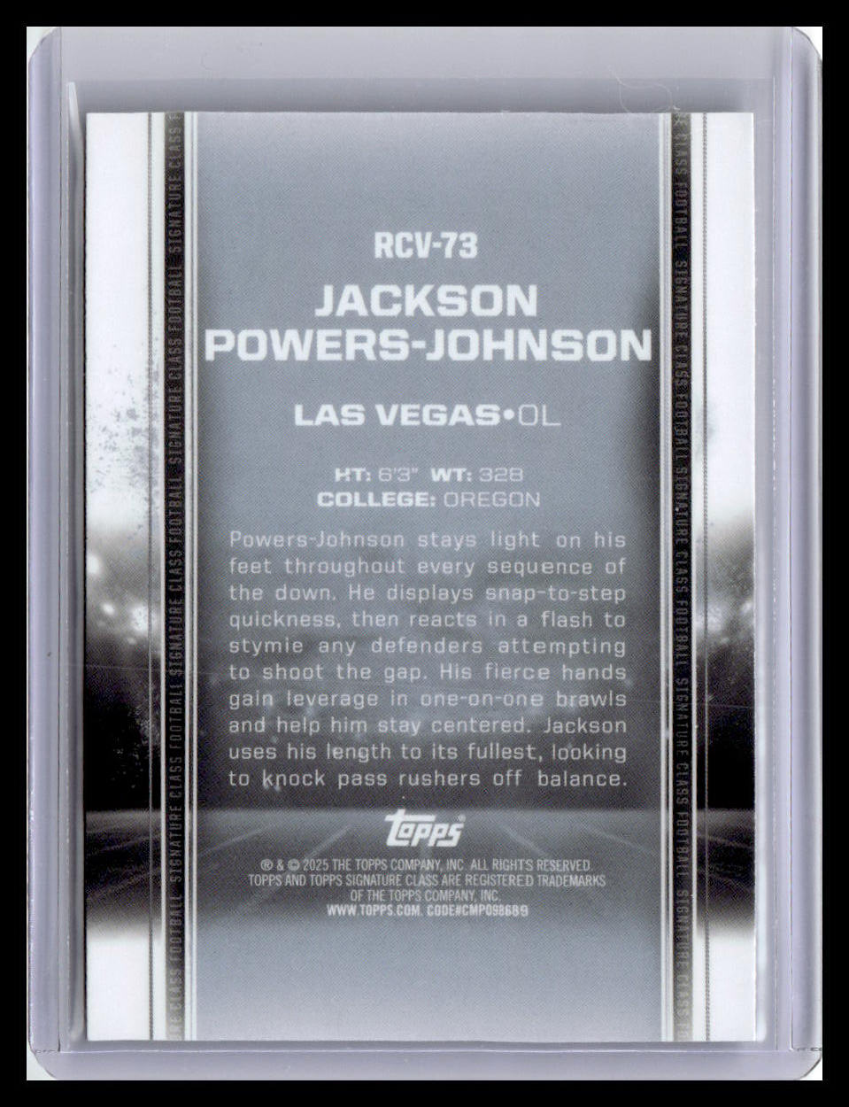 2024 Topps Signature Class #RCV-73 Jackson Powers-Johnson (RC)