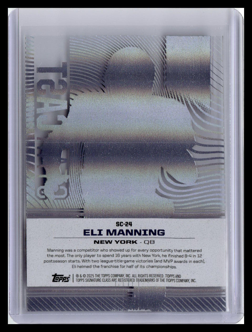 2024 Topps Signature Class - Star Cast #SC-24 Eli Manning