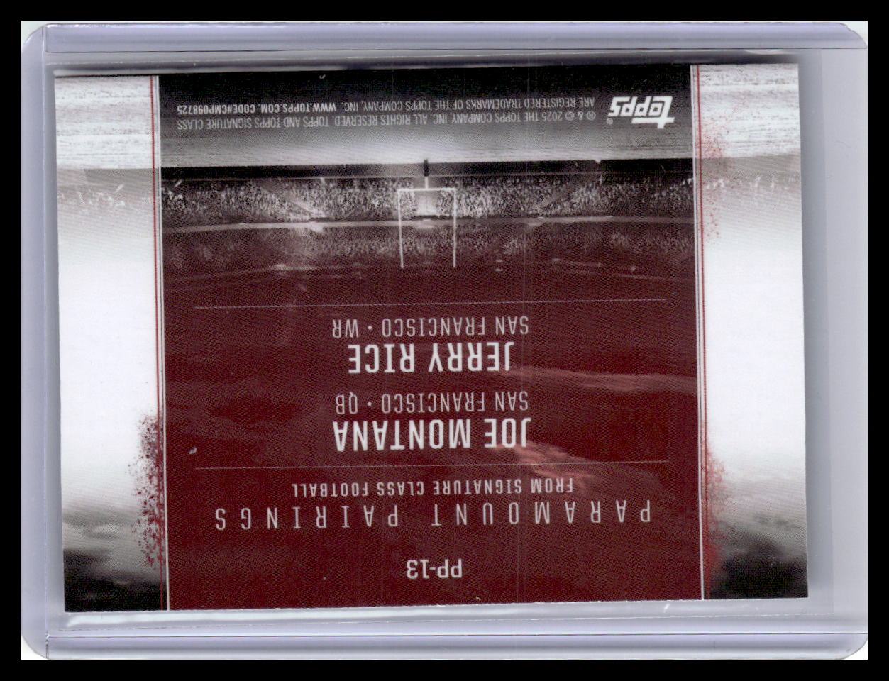 2024 Topps Signature Class - Paramount Pairings #PP-13 Jerry Rice / Joe Montana