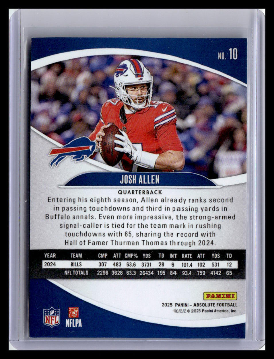 2025 Panini Absolute #10 Josh Allen