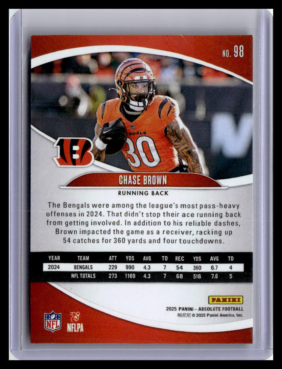 2025 Panini Absolute #98 Chase Brown Retail
