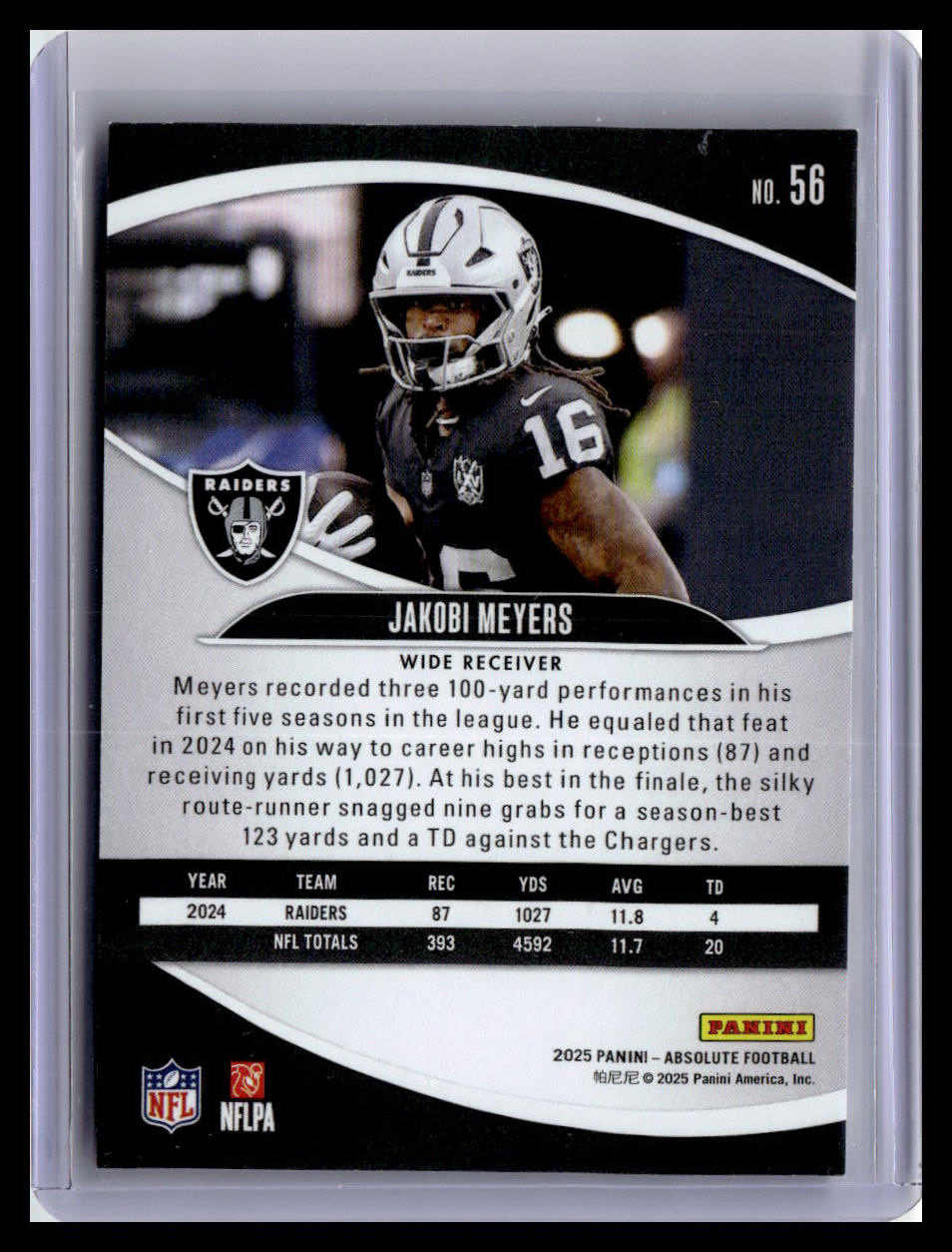 2025 Panini Absolute #56 Jakobi Meyers
